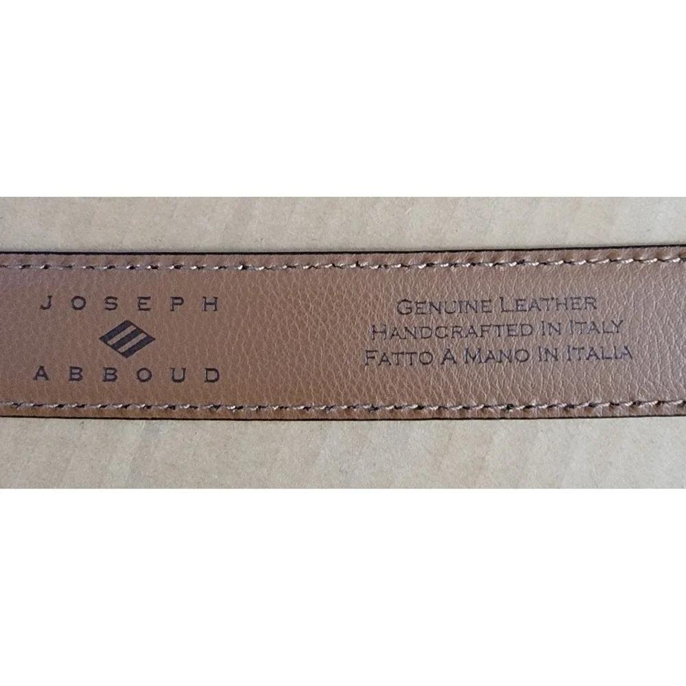 Joseph Abboud Mens Black Leather Belt 48 120 Handcrafted in Italy 13014X 001